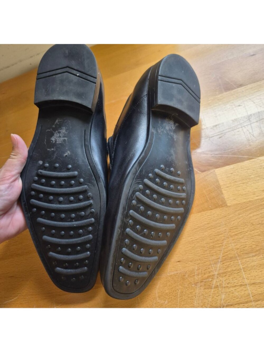 Gordon Rush Mens Black Leather Slip-On Dress Shoes Size 10.5 - Picture 3 of 7